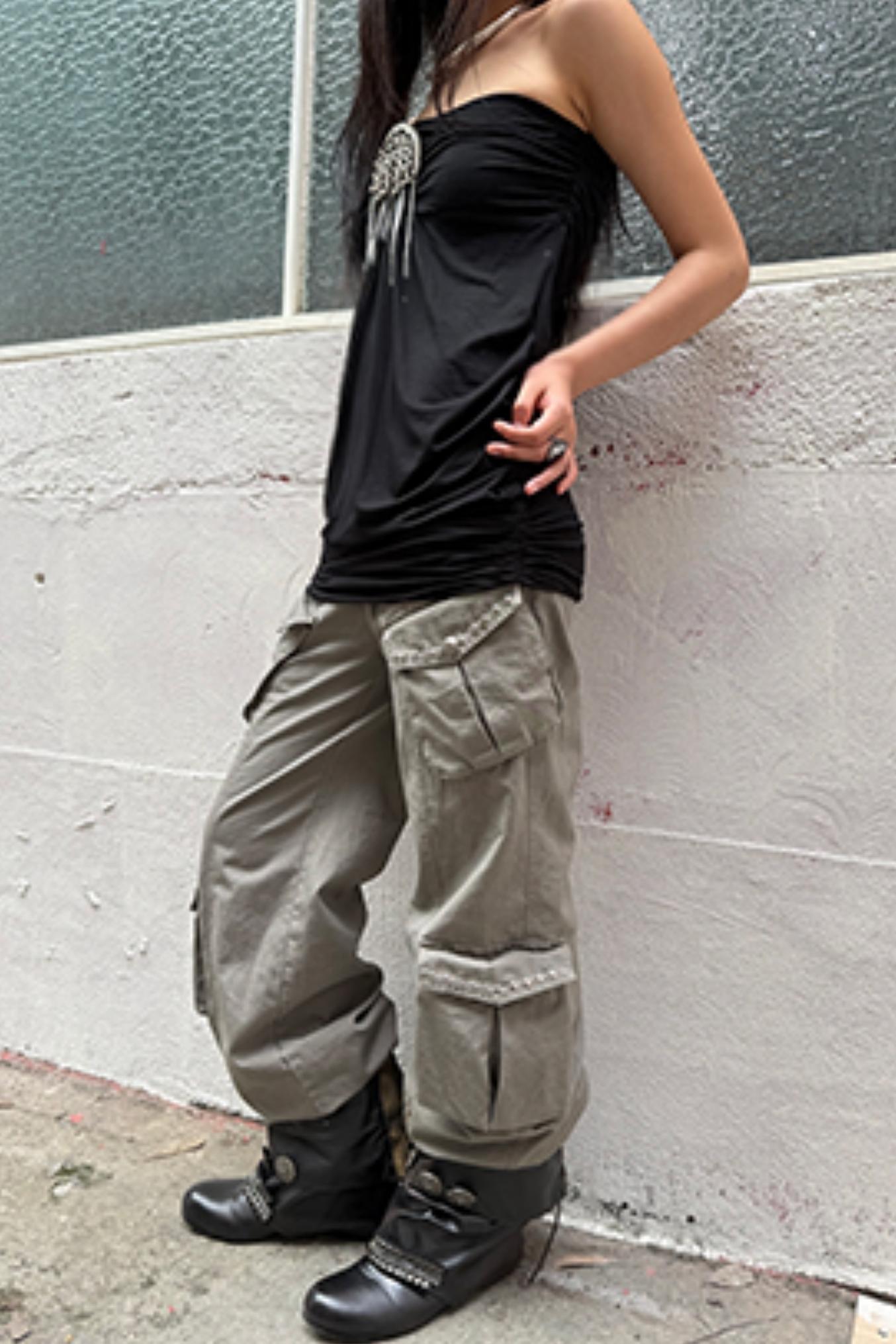 Metal Button Corset Tank