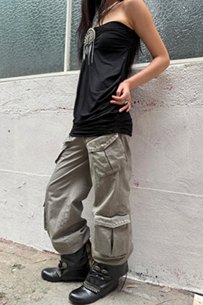 Metal Button Corset Tank