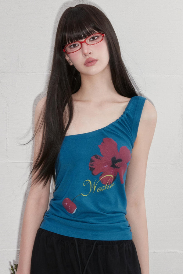 Asymmetrical Print Top