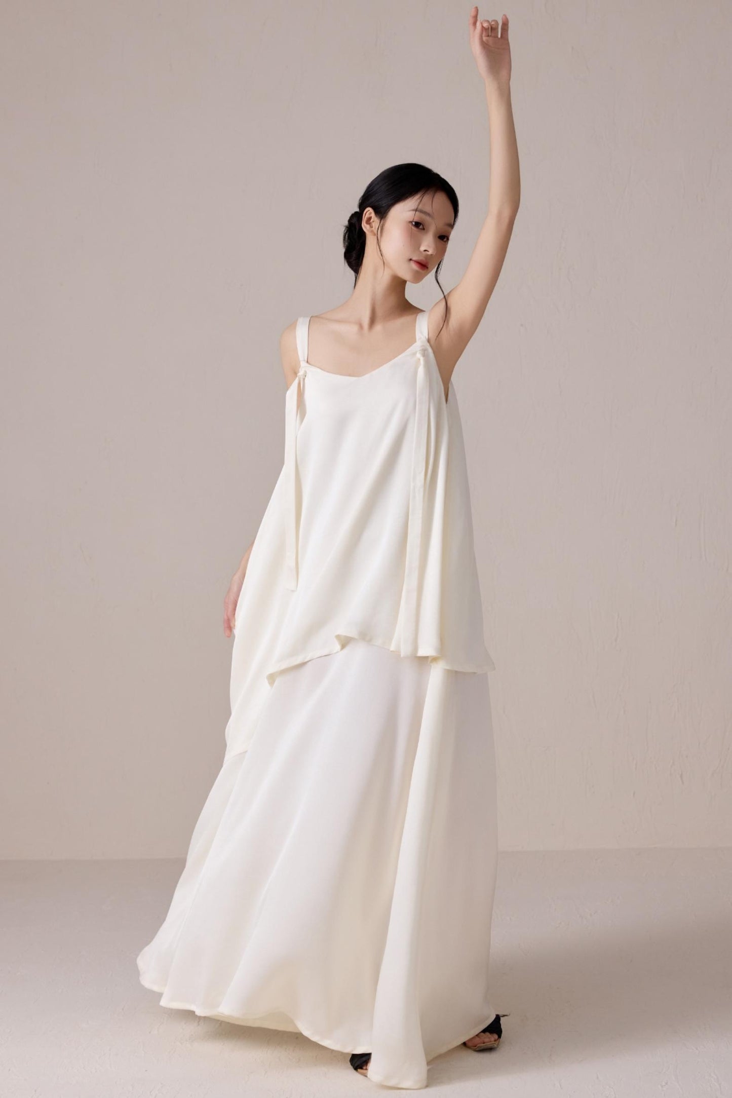 Ethereal Beige Summer Dress