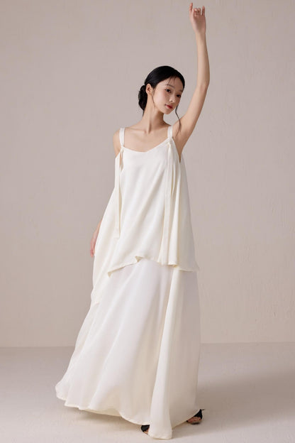 Ethereal Beige Summer Dress