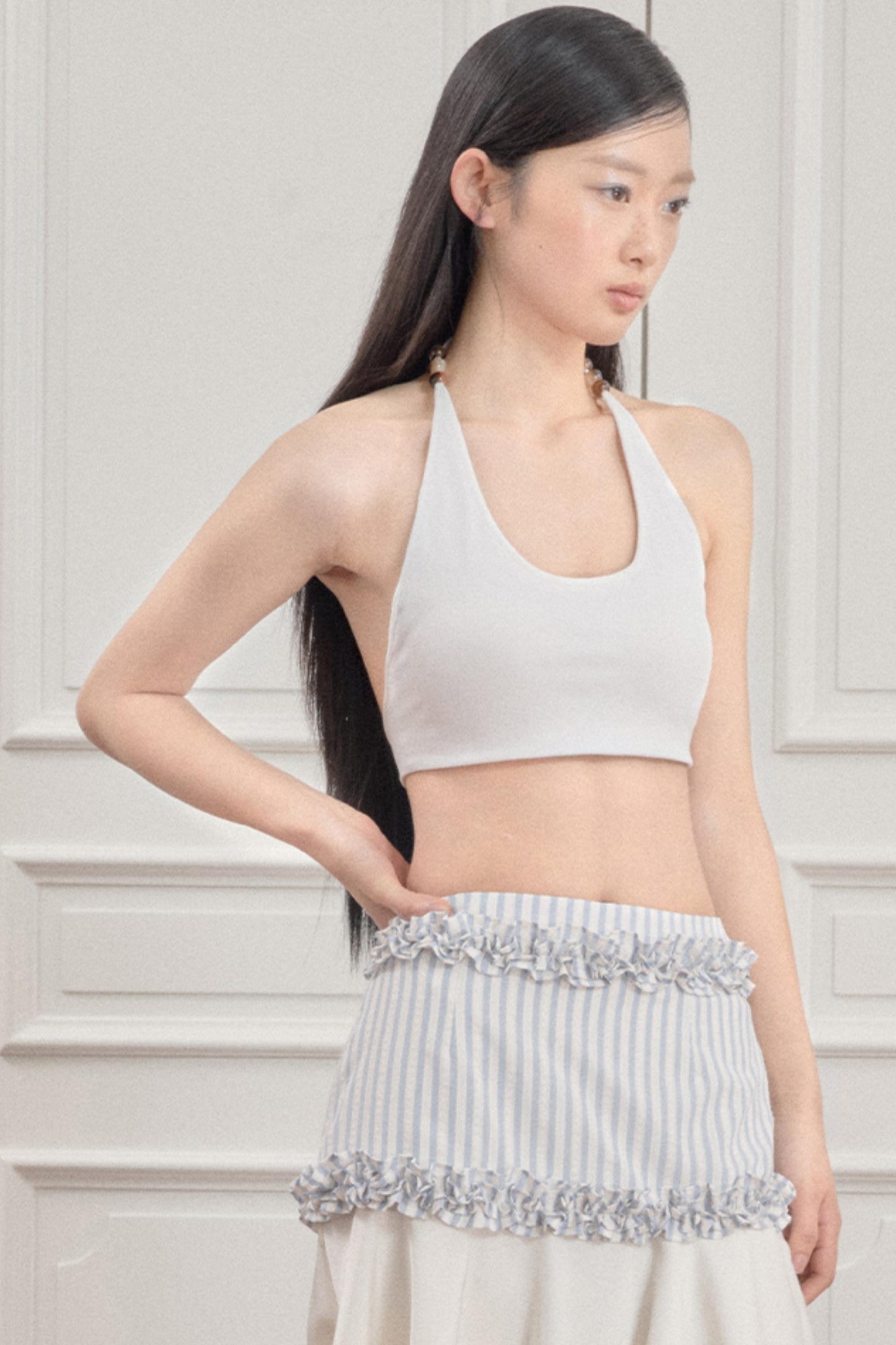 Black Halter Crop Top