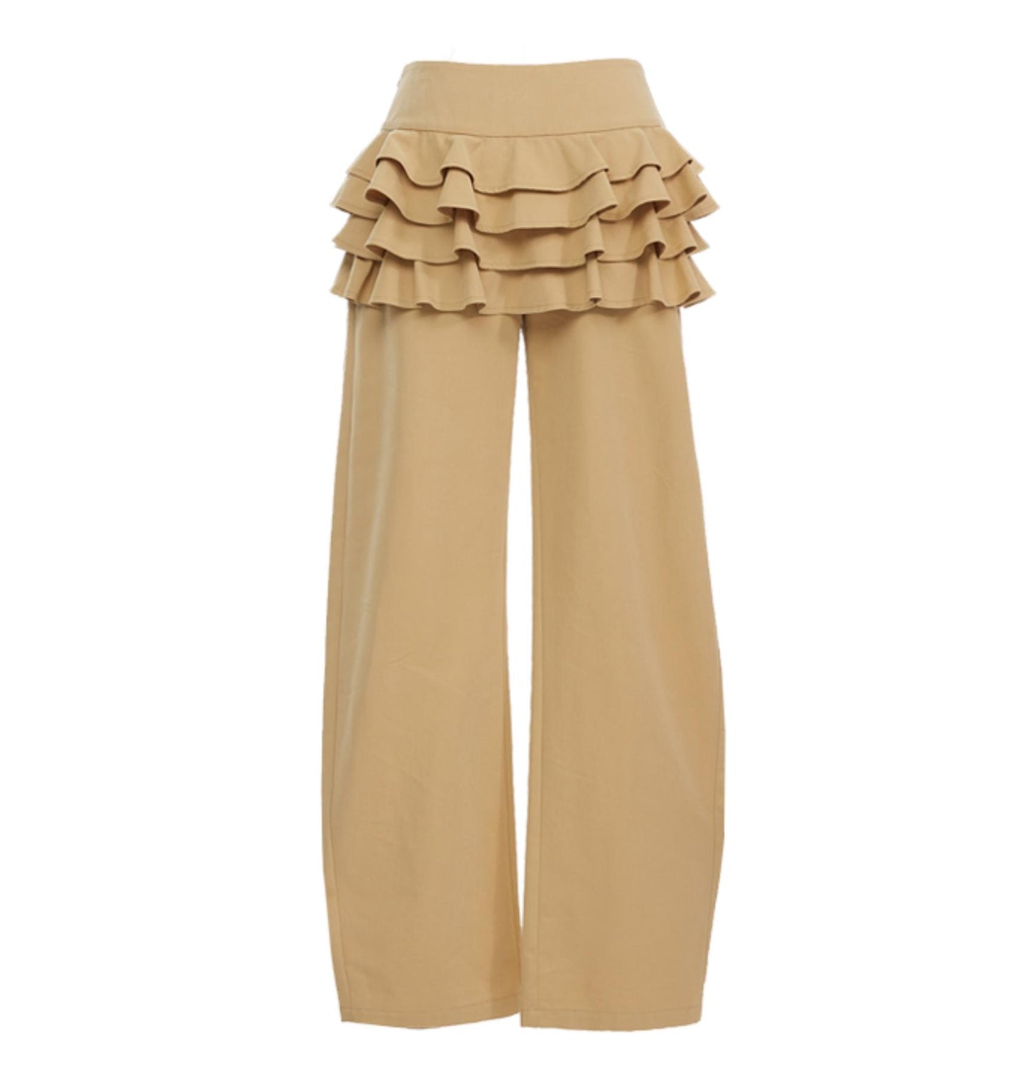 Lace-Trimmed Khaki Pants