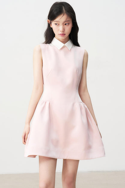 Pink Satin Two-Piece Dress