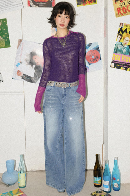 Rose Purple Knit Top