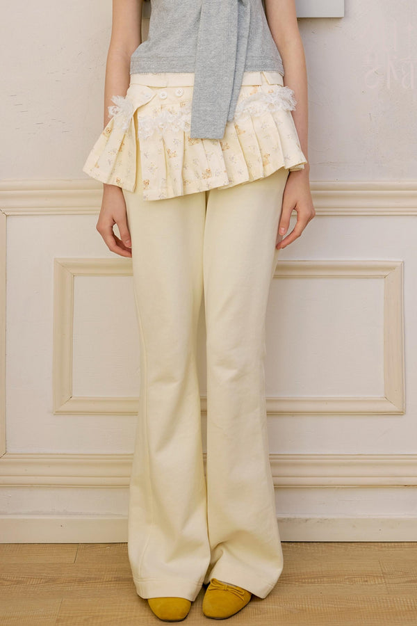 Light Yellow Puppy Sweatshirt Set-Up