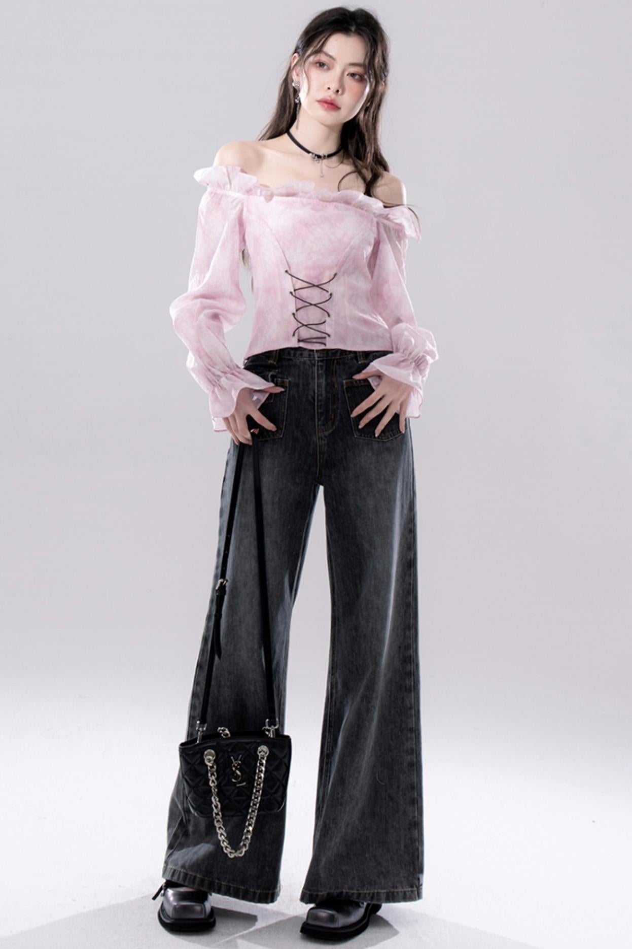 Peach Blossom One-Shoulder Top