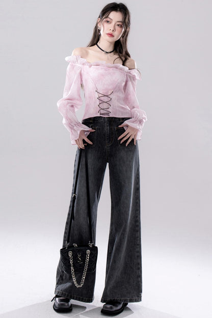 Peach Blossom One-Shoulder Top