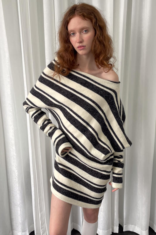 Chic Striped Sweater Dress