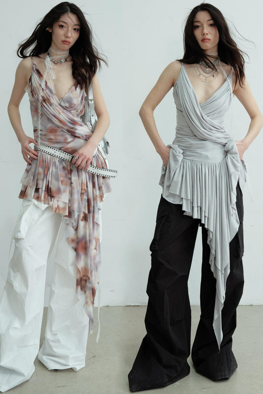 Elegant Peplum Halter Top