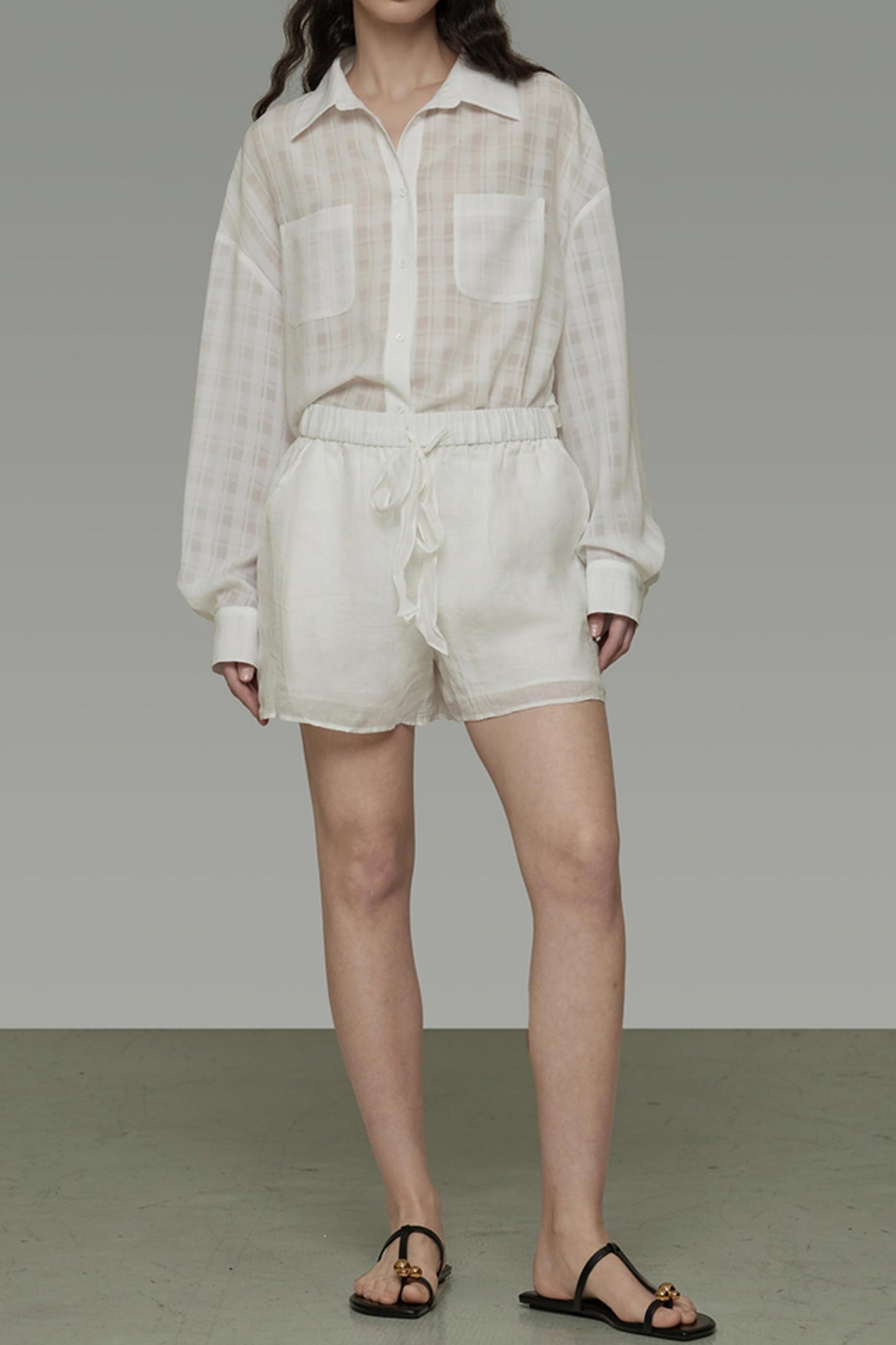 Tie-Waist Linen Shorts