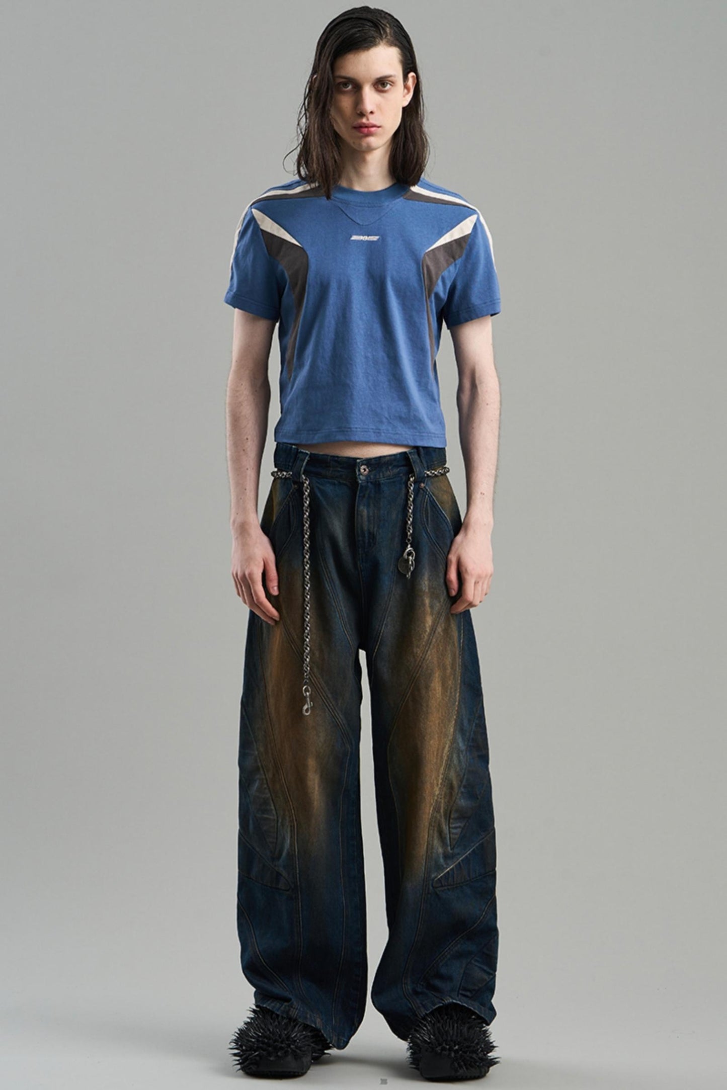 Rivet Mid-Rise Denim Trousers
