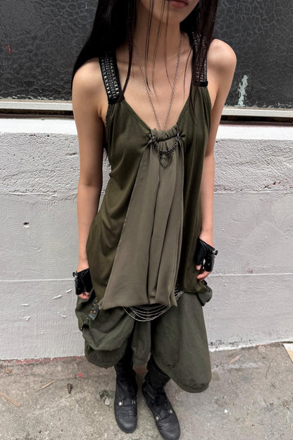Metal-Studded Swing Tank Top