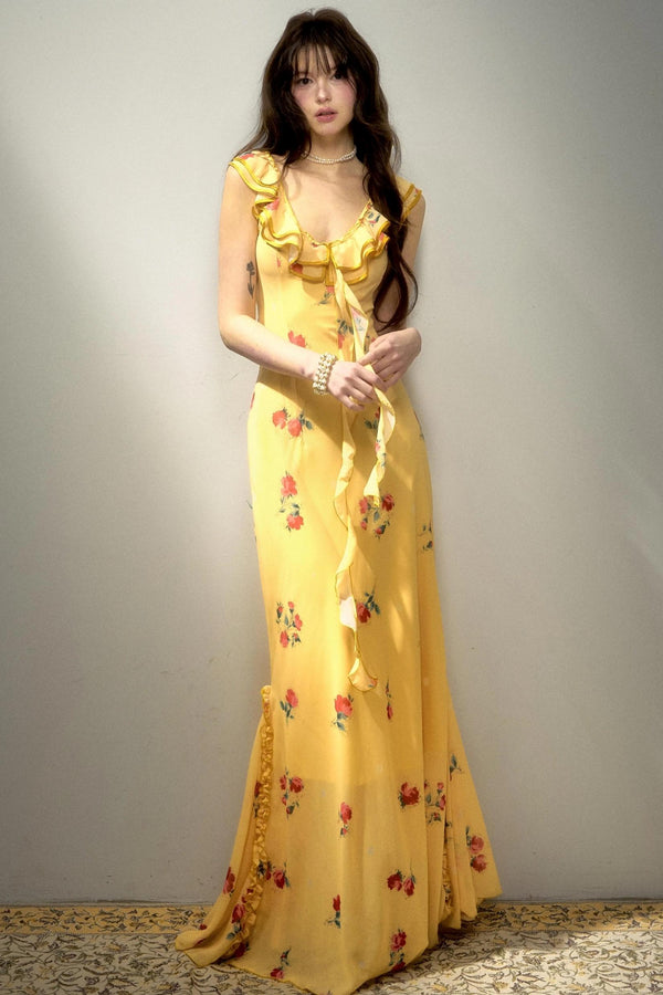 Lace Halter Fishtail Dress