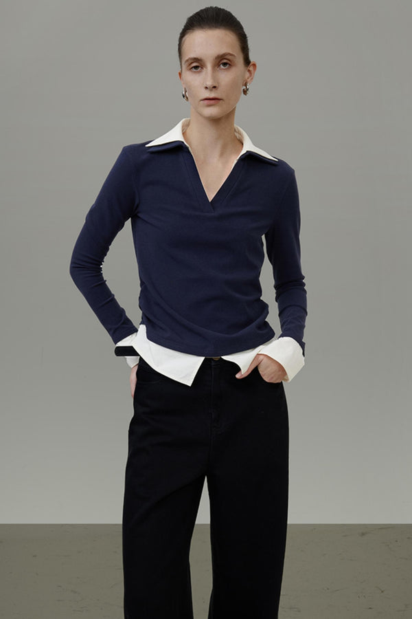 Modern Colorblock Knit Top