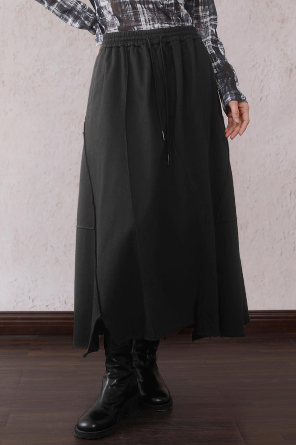 Black Knit Half-Skirt