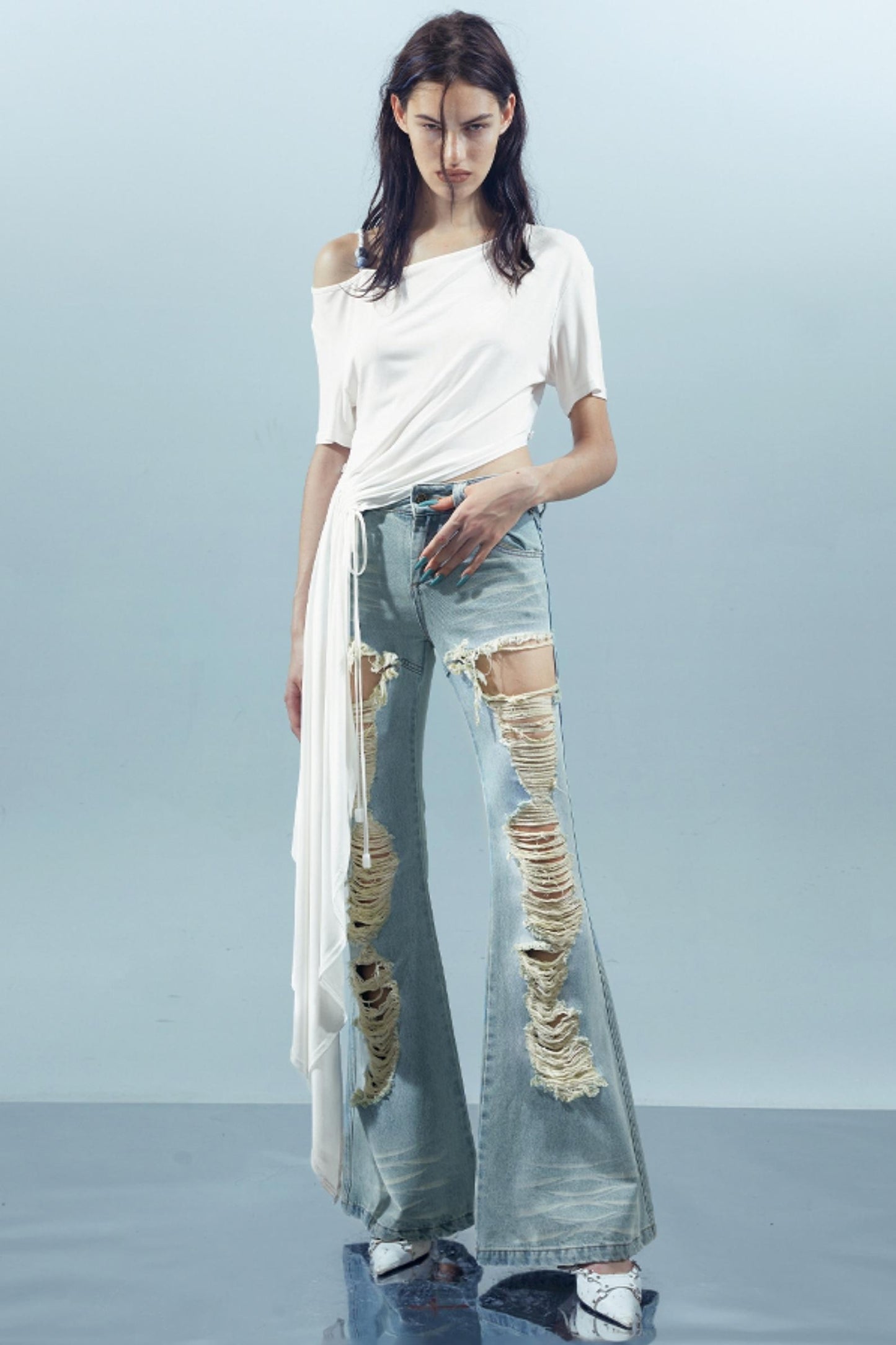 Off-Shoulder Irregular Tee