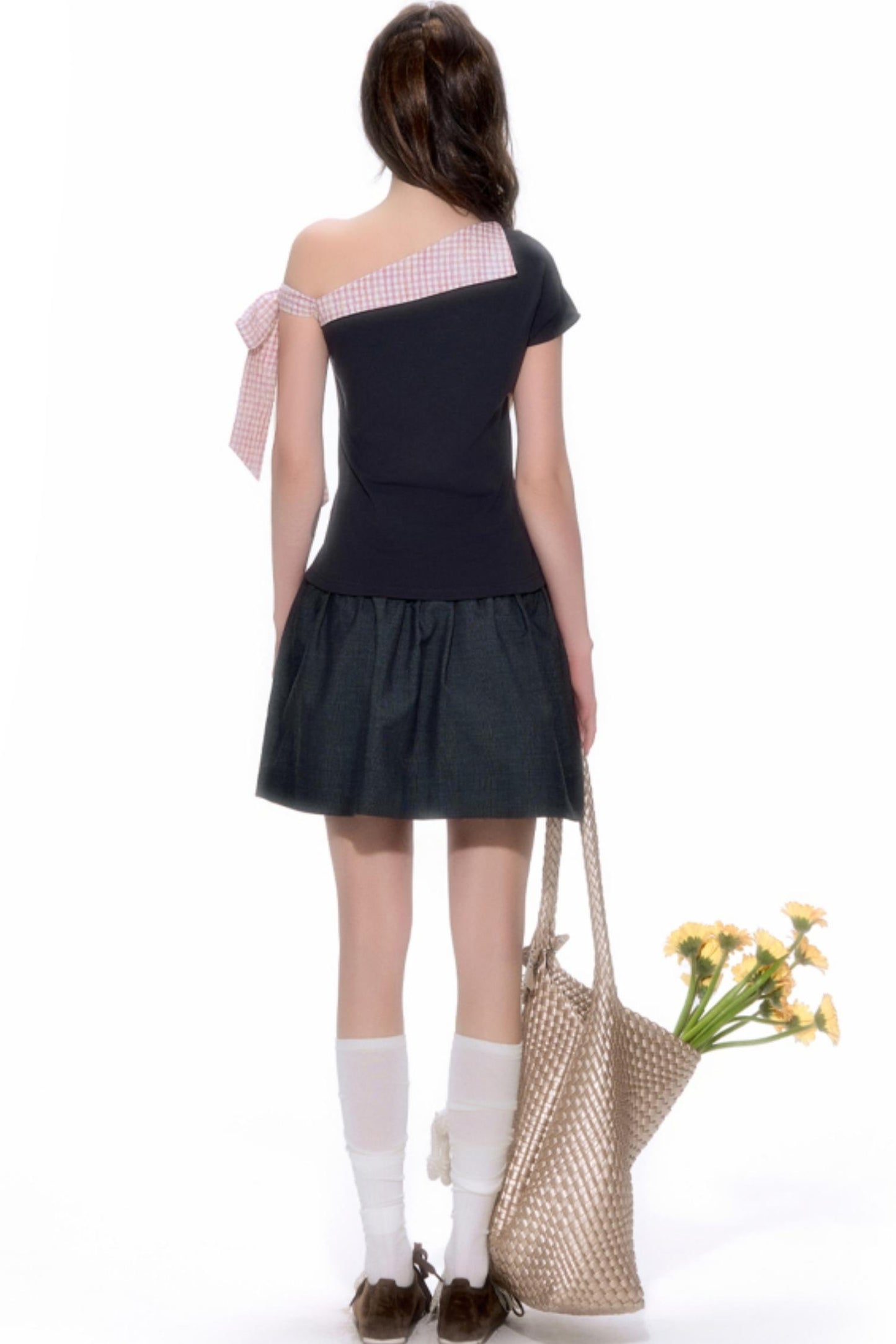 Chic Plaid Asymmetrical Top