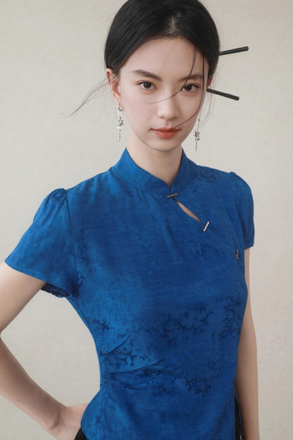 Klein Blue Chinese Shirt