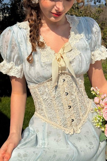 Summer Breeze Blue Lace Dress Set-Up