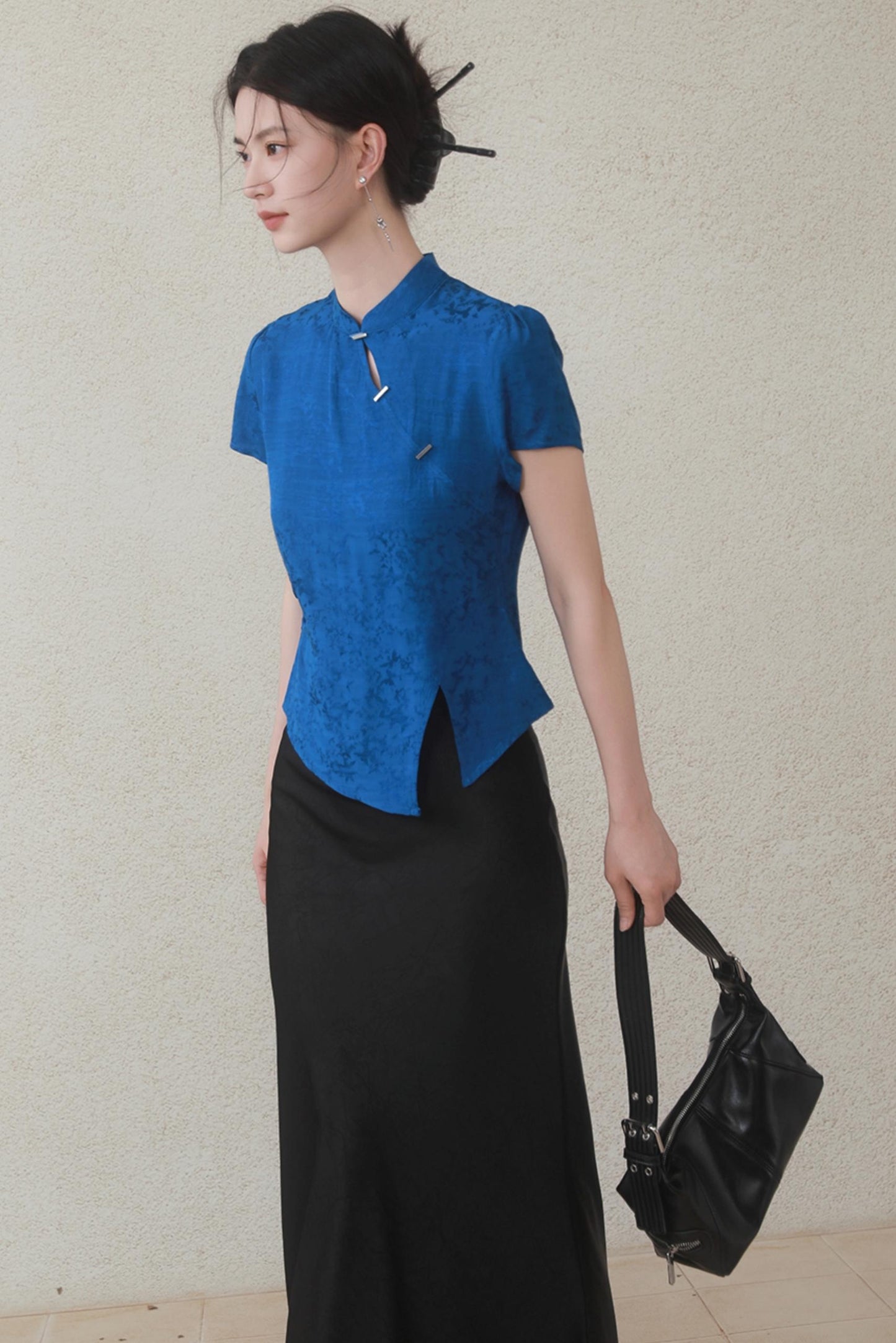 Klein Blue Chinese Shirt