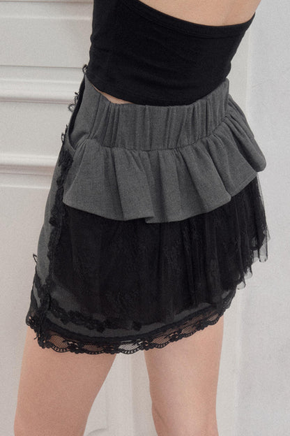 Dark Lace Midi Skirt