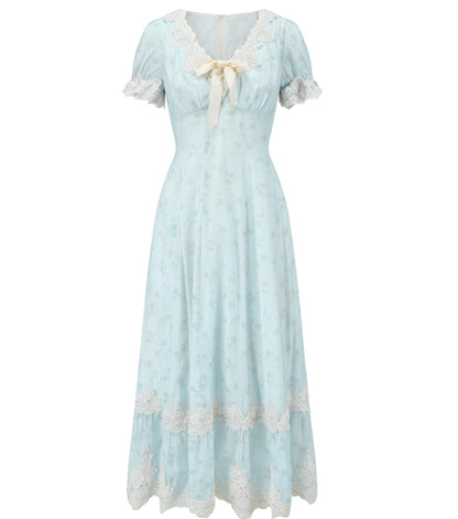 Summer Breeze Blue Lace Dress Set-Up
