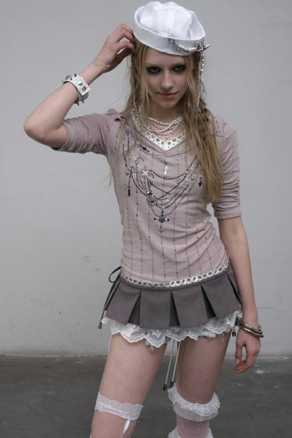 Retro V-Neck Tee Set-Up