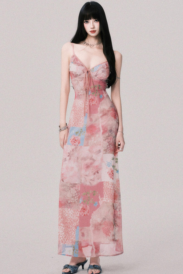 Floral Halter Beach Dress