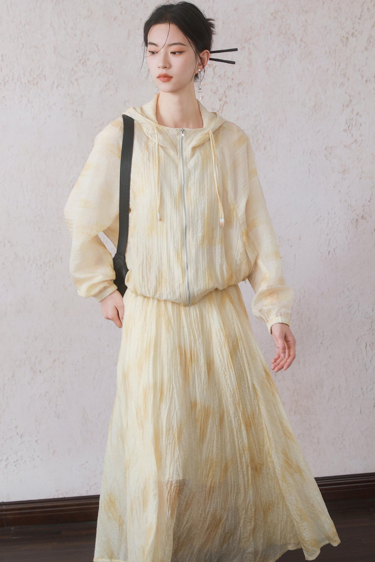 Lightweight Cheese Yellow Hooded Jacket