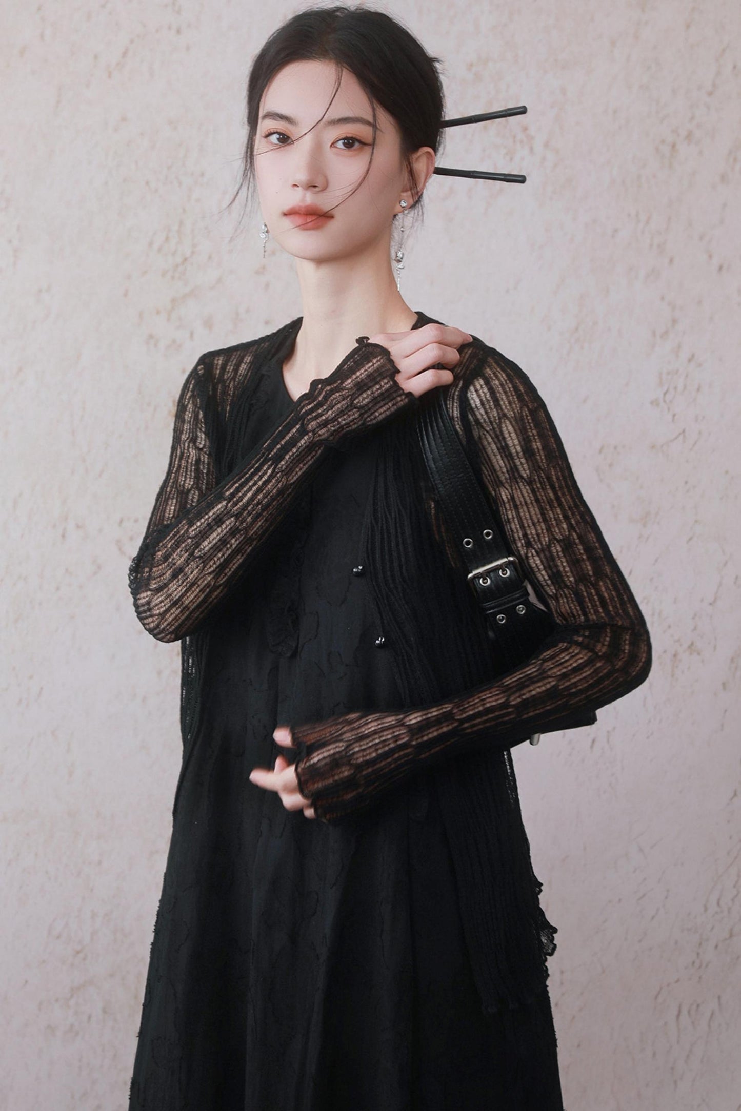 Beige Black Underdress