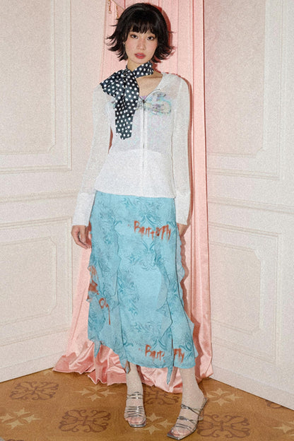 Light Blue A-line Skirt