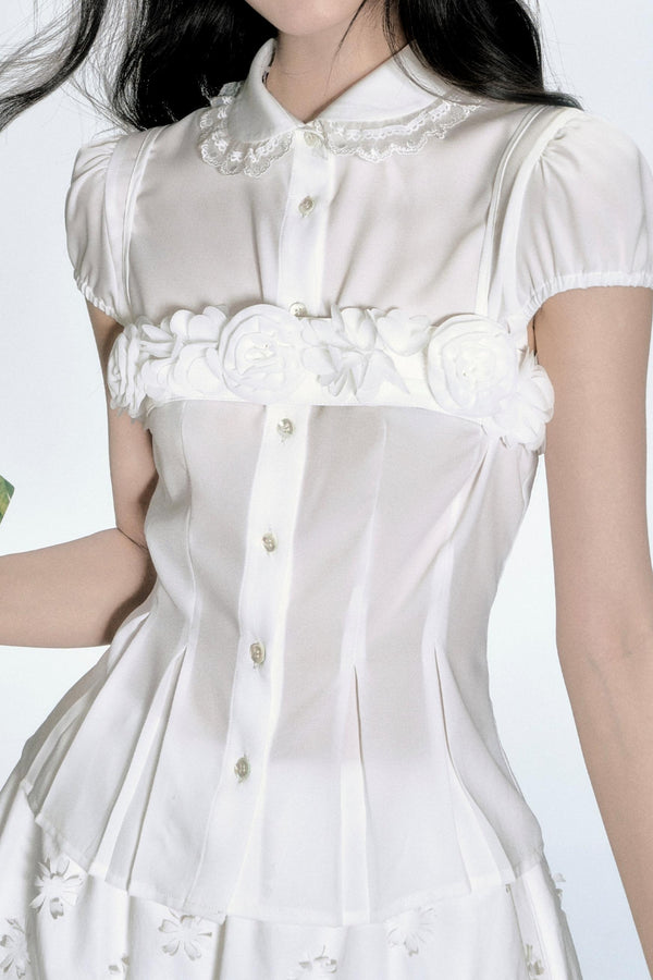 Layered Floral Bustier With Skirt Set-Up