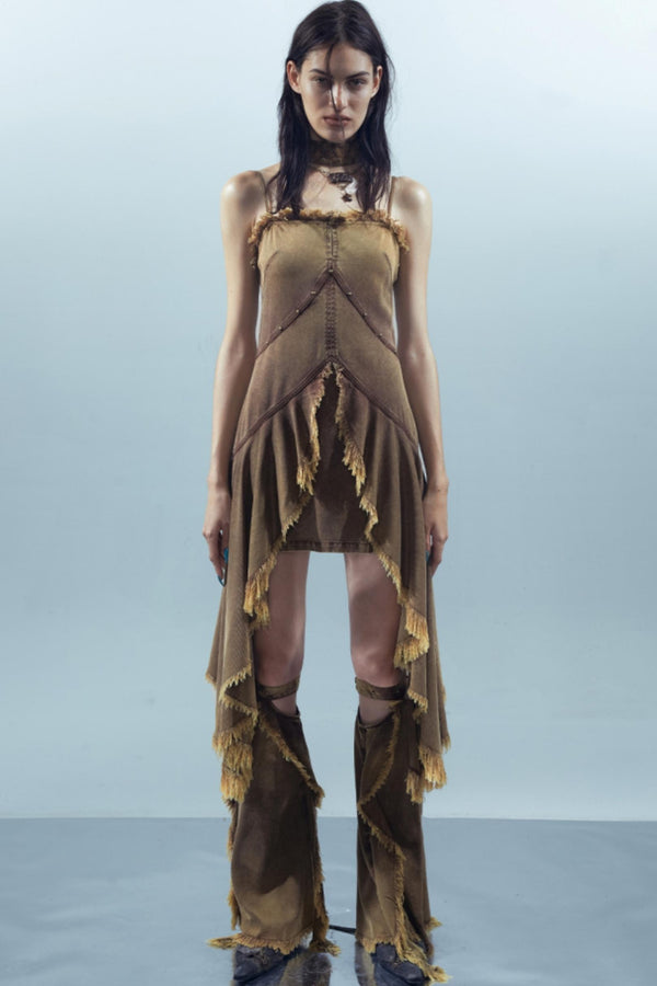 Asymmetrical Halter Dress