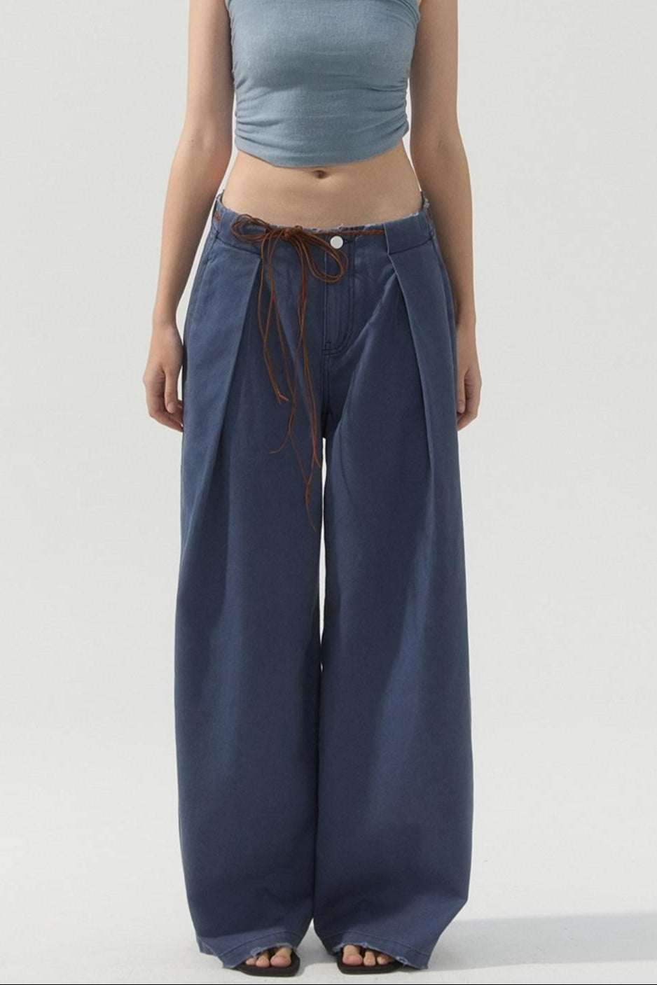 Vintage Blue Wide-Leg Pants
