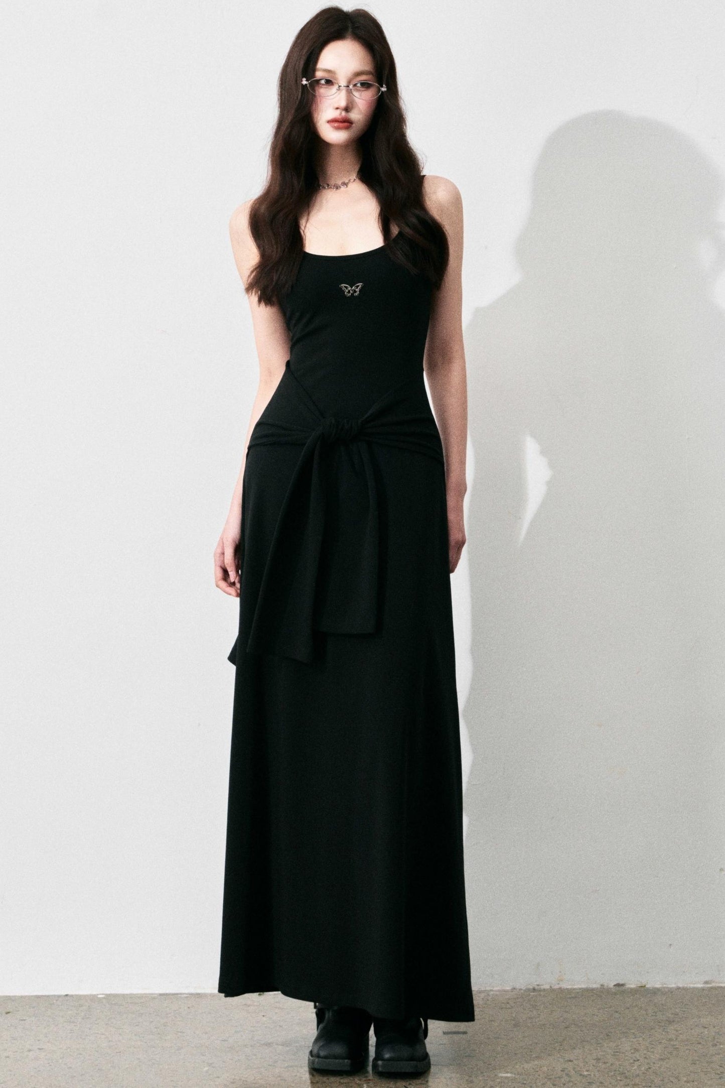 Tie-Waist Halter Maxi Dress