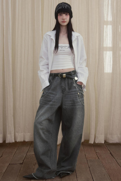 Vintage Loose Denim Trousers