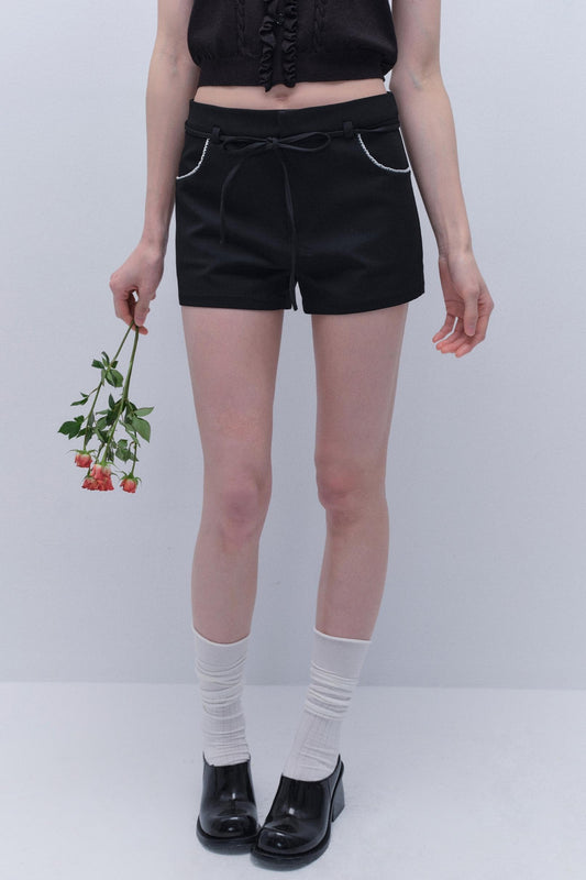 Casual Lace-Up Straight-Leg Shorts