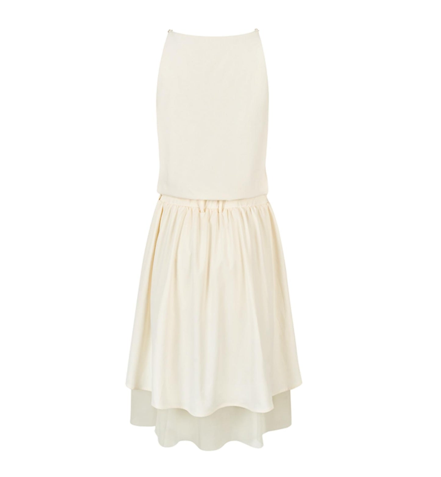 Beige Mesh Tea Dress