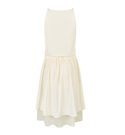 Beige Mesh Tea Dress