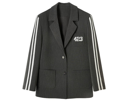 Retro Gray Embroidered Jacket