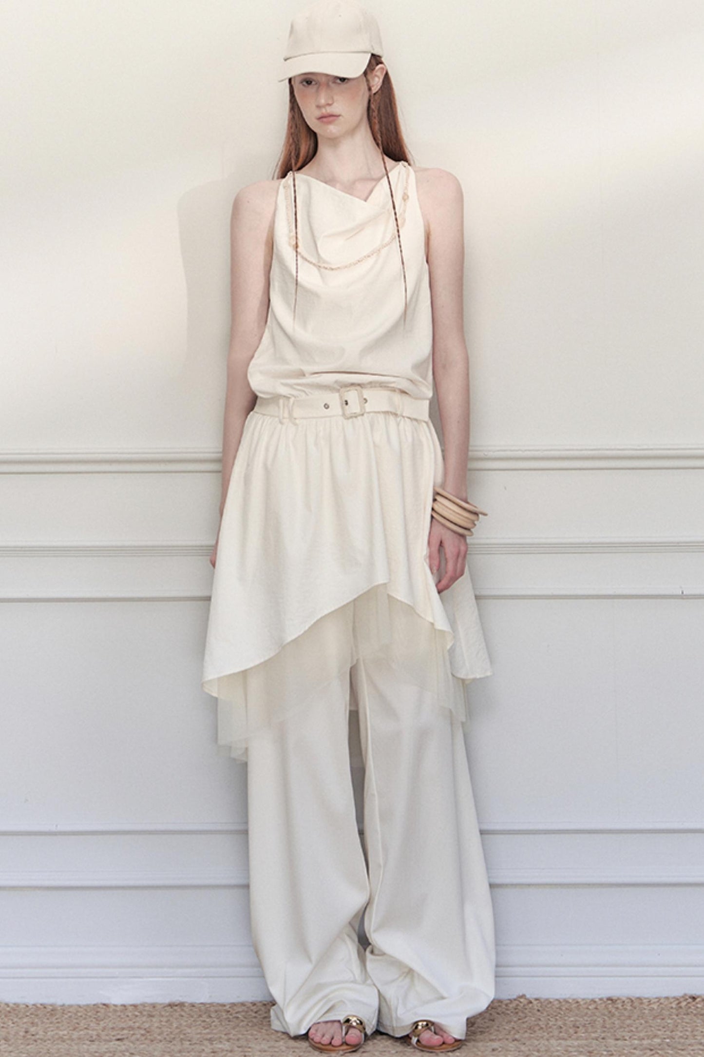 Beige Mesh Tea Dress