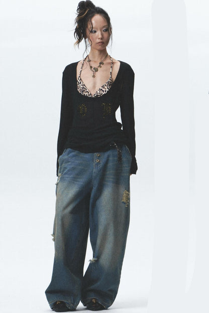 Distressed Denim Jeans