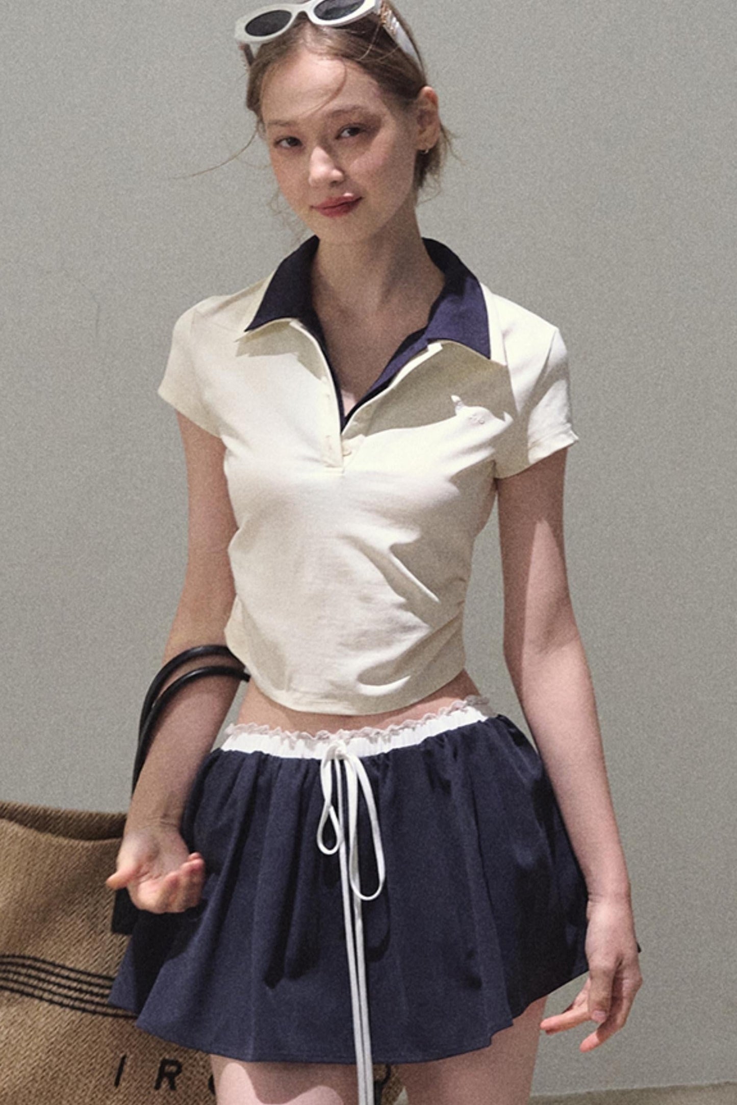 Vintage Lace Poncho Polo Skirt Set-Up