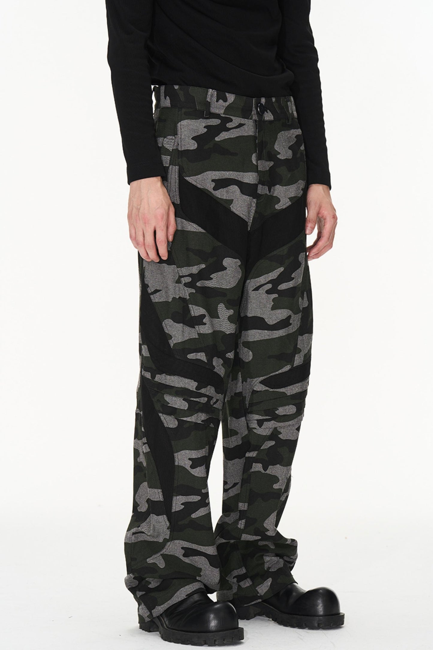 Patchwork Pleat Pants