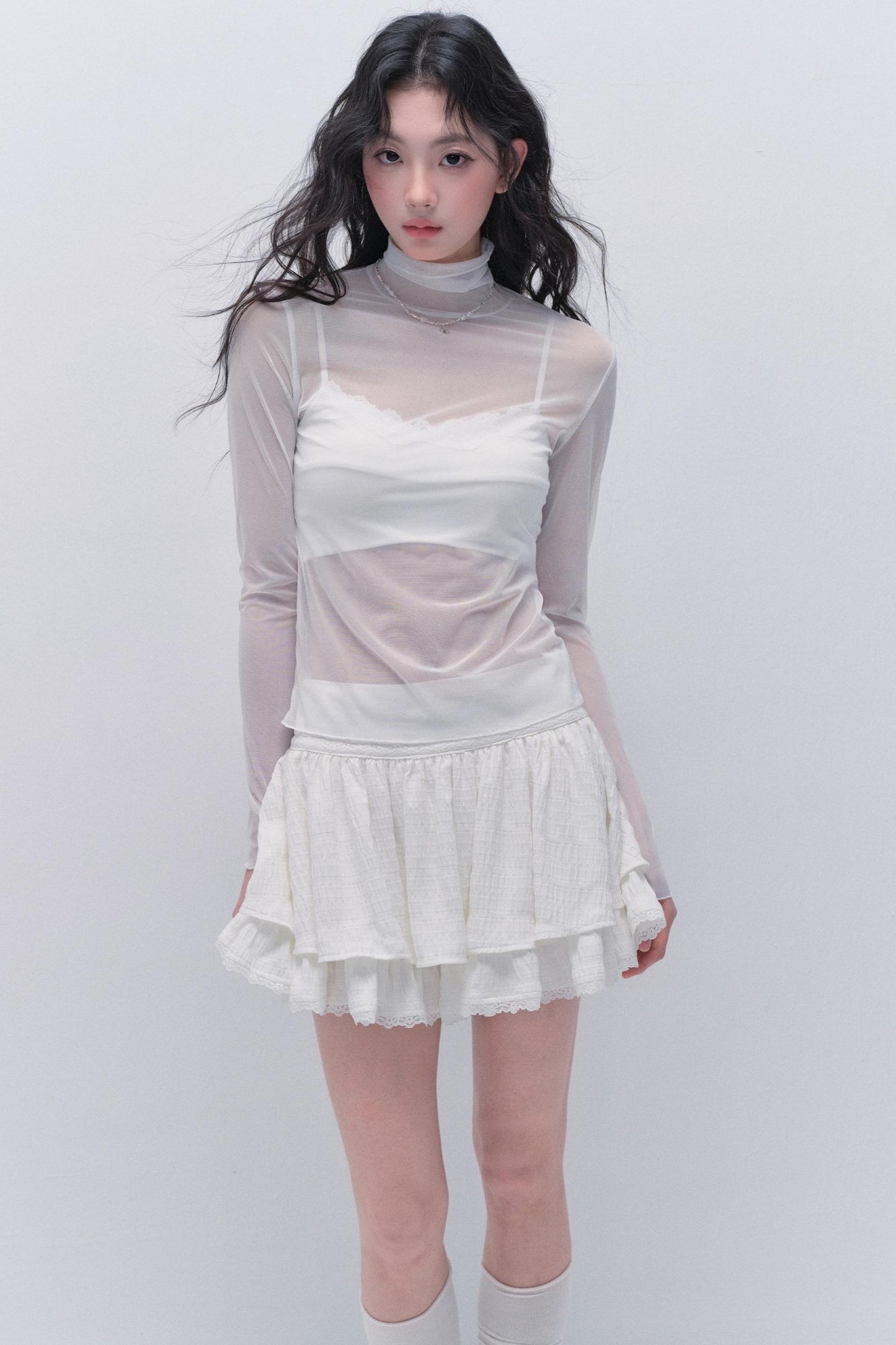 Delicate Tulle Layered Top