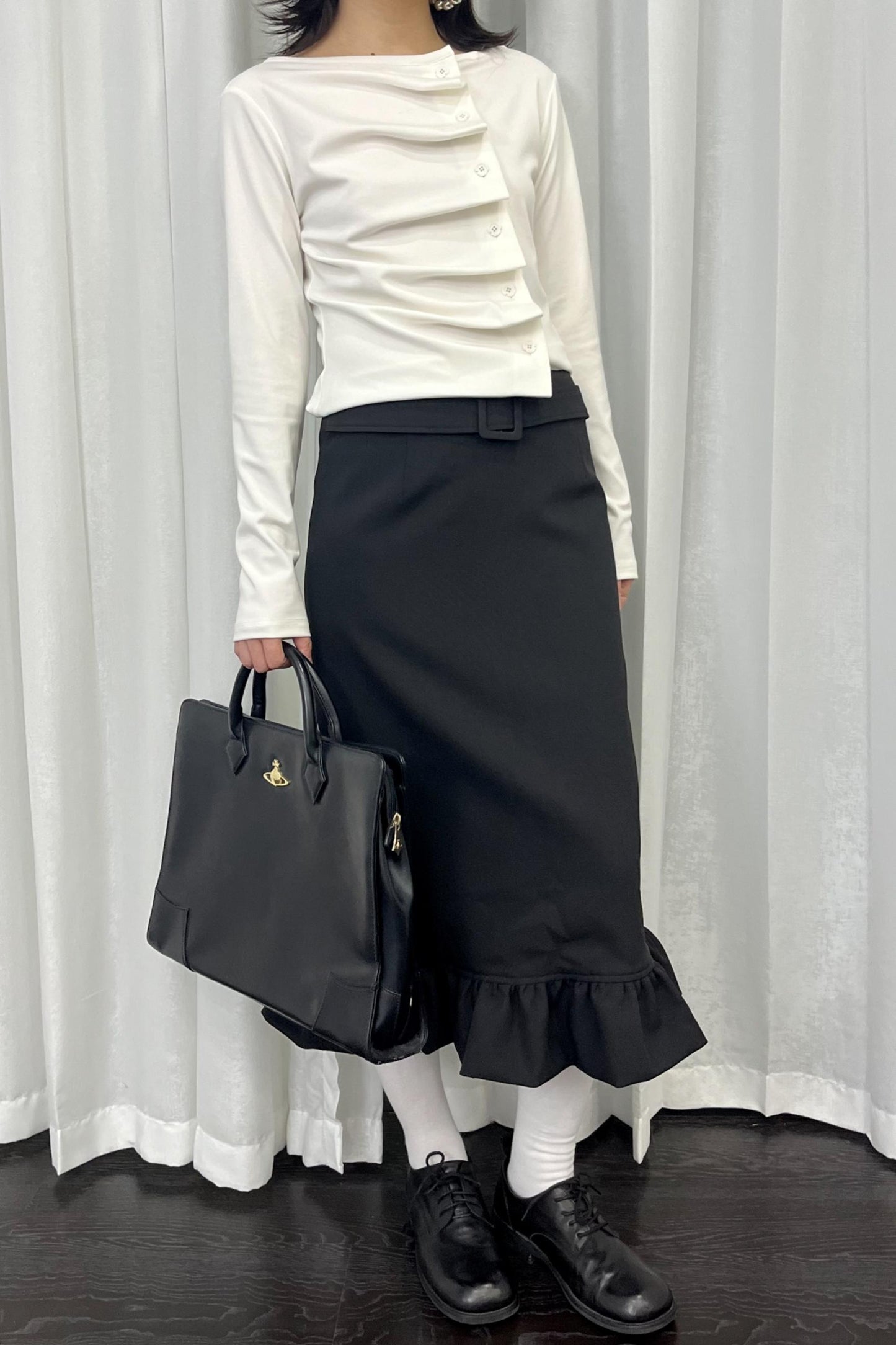 Pleated Long-Sleeved Shirt