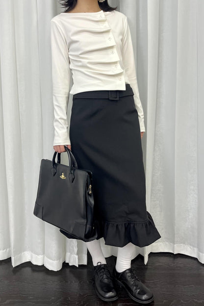 Pleated Long-Sleeved Shirt