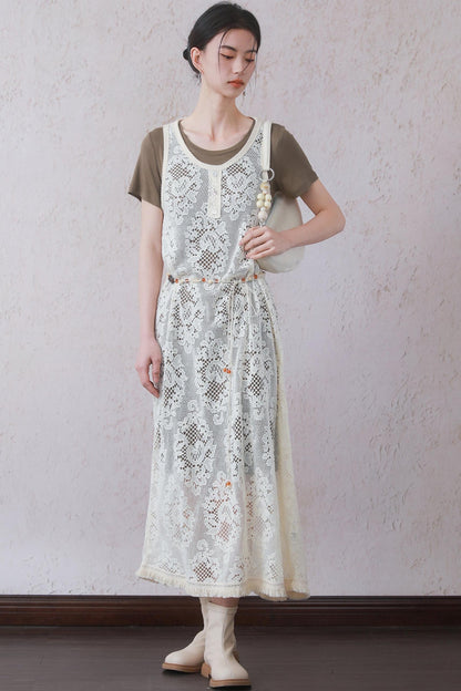 Hollow Knitted Belt Set