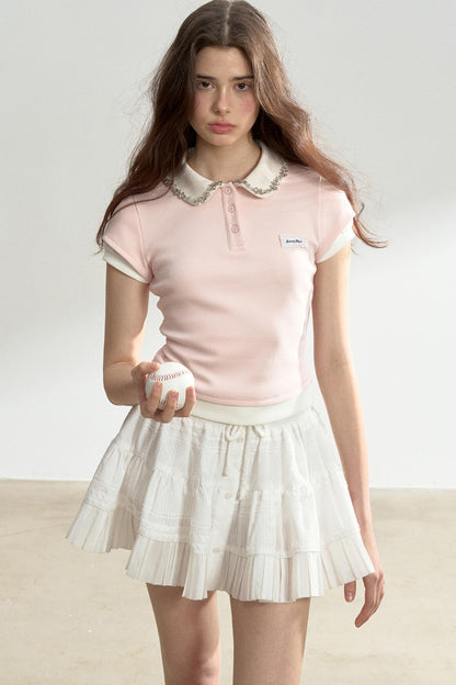 Pink Drill Collar Top